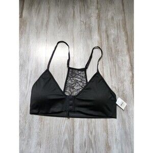 NWT Liberare Adaptive Plunge Bralette Lace Racerback Magnetic Front Closure XL